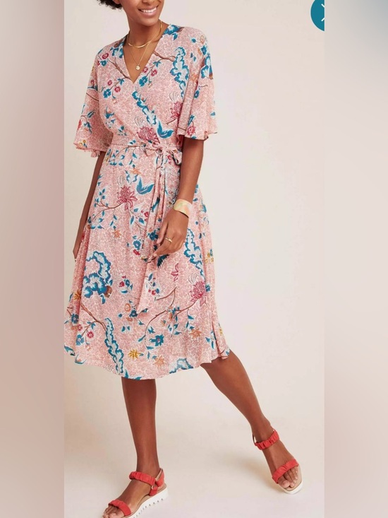 Maeve Dresses & Skirts - Anthropologie Maeve Adelaide Wrap Midi Dress Sz XS